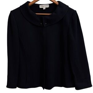 St. John Collection Navy Blue Santana Knit Peter Pan Collar  Women’s Size 12 USA